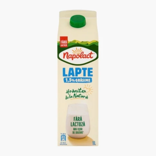 NAPOLACT LAPTE 1.5% 1L FARA LACTOZA