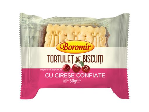 BOROMIR TORTULET BISCUITI 50GR CIRESE CONFIATE