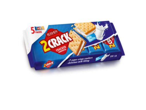 ROSHEN BISCUITI 2CRACK 235GR CREMA LAPTE