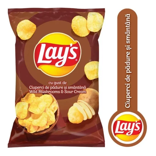 LAYS CHIPS 125GR CIUPERCI/SMANTANA