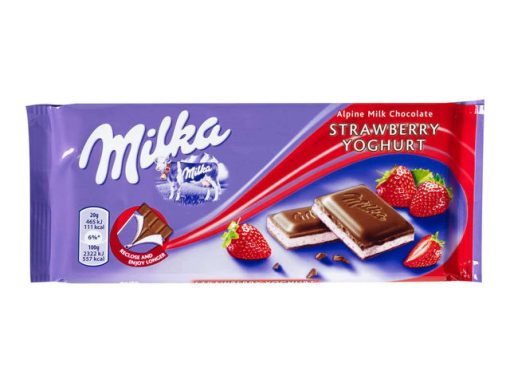 MILKA CIOCOLATA 100GR LAPTE/ CAPSUNI