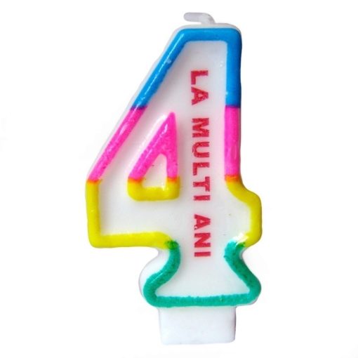 OTI LUMANARE CIFRA 4 MULTICOLORA