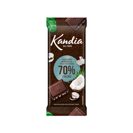 KANDIA CIOCOLATA 80GR AMARUIE 70% COCOS