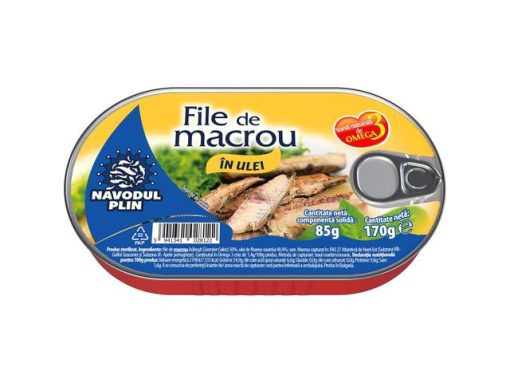 NAVODUL PLIN MACROU FILE 170GR ULEI FL SOARELUI