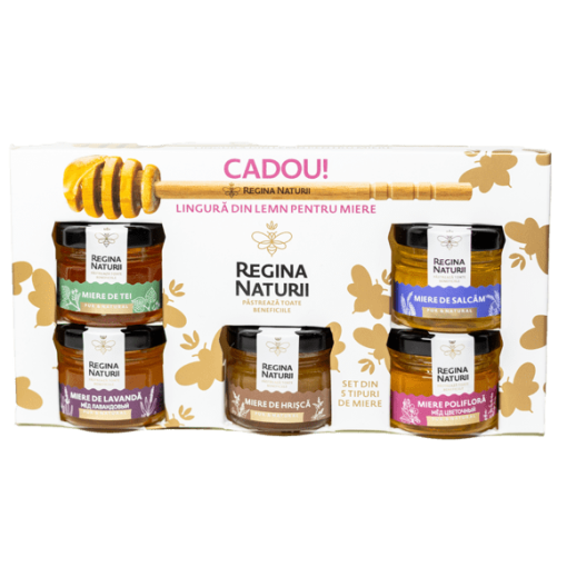 REGINA NATURII SET MIERE 5X28GR ASORTATA+LINGURA