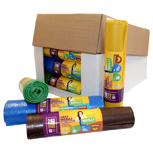 BRILLI SACI MENAJ240L/ 10BUC/SET MIX COLOR