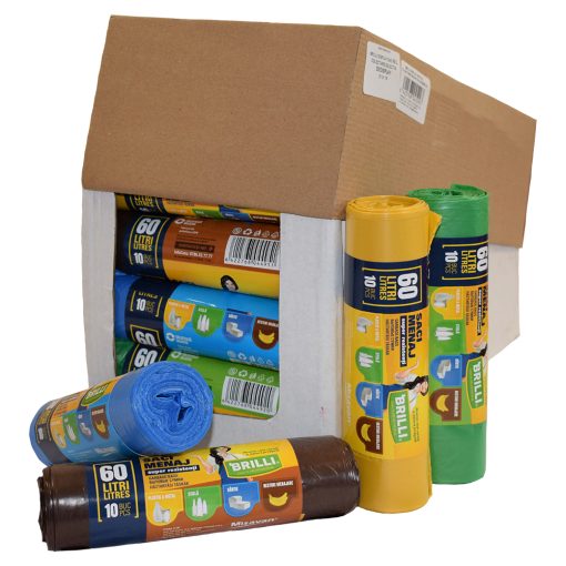 BRILLI SACI MENAJ60L/ 10BUC/SET MIX COLOR