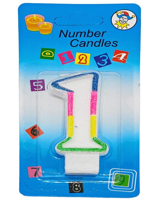 OTI LUMANARE CIFRA 1 MULTICOLORA