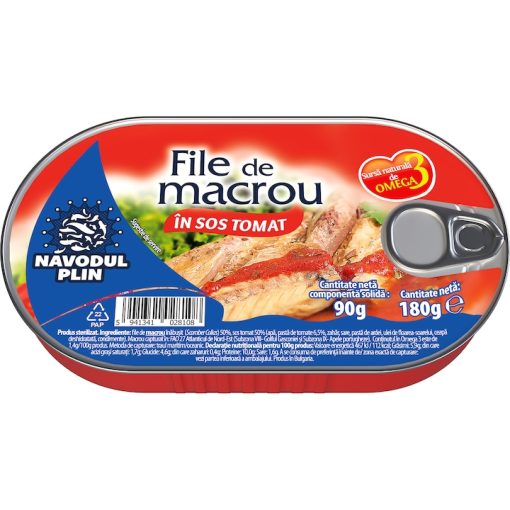 NAVODUL PLIN MACROU FILE 180GR SOS TOMAT