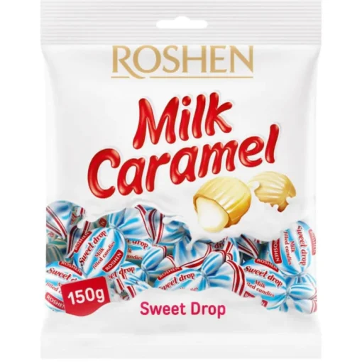 ROSHEN SWEET DROPS CARAMELE 150G CREMA LAPTE