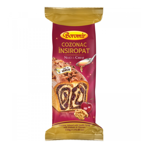 BOROMIR COZONAC INSIROPAT 550GR CIRESE/NUCI
