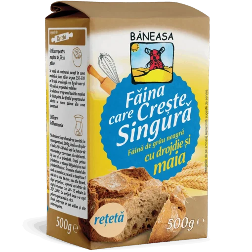 BANEASA FAINA NEAGRA CU DROJDIE SI MAIA 500G