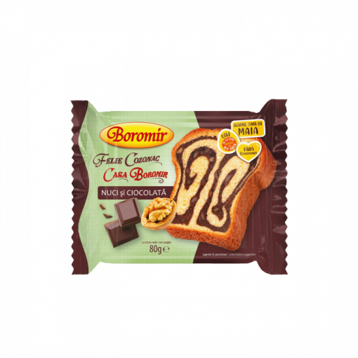 BOROMIR COZONAC CASA FELIE 80GR NUCI/CIOCOLATA
